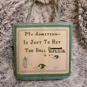 Vintage Golf Purse Cross Stitch Pocketbook Par